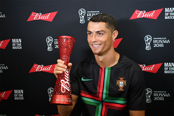 Portugal forward Cristiano Ronaldo won the MOTM award in yesterday's match against Ghana