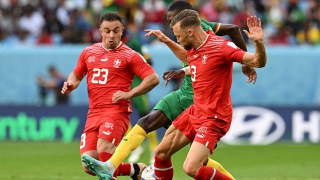 Switzerland star Sherdan Xhaqiri in action against Cameroon