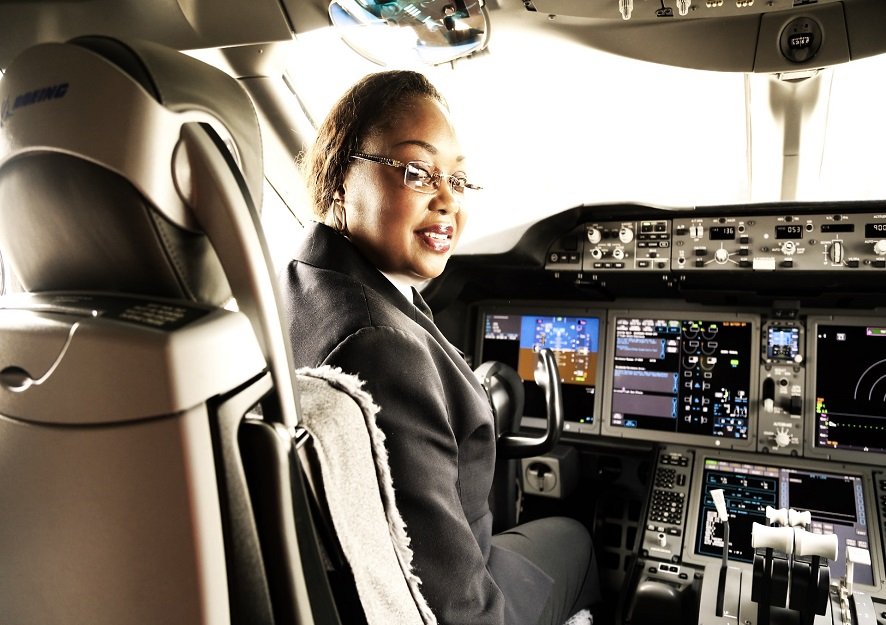 Captain Irene Mutungi who is the only African and Kenyan woman pilot of the Boeing 787 Dreamliner