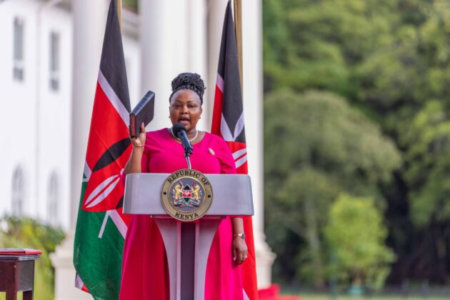 Millicent Omanga the former nominated senator has taken the oath of office as the interior Chief Administrative Secretary in State House, Nairobi on Thursday.