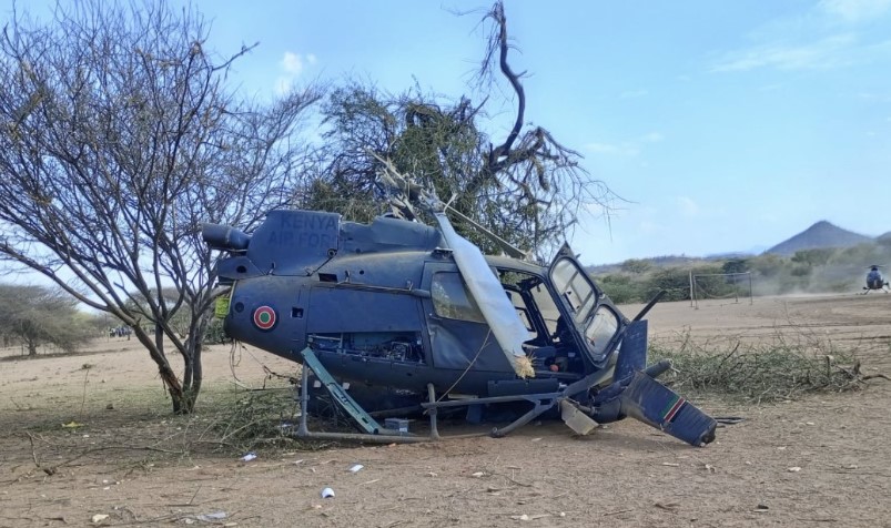 Kenya Airforce Helicopter Crashes On Chemolingot, Baringo