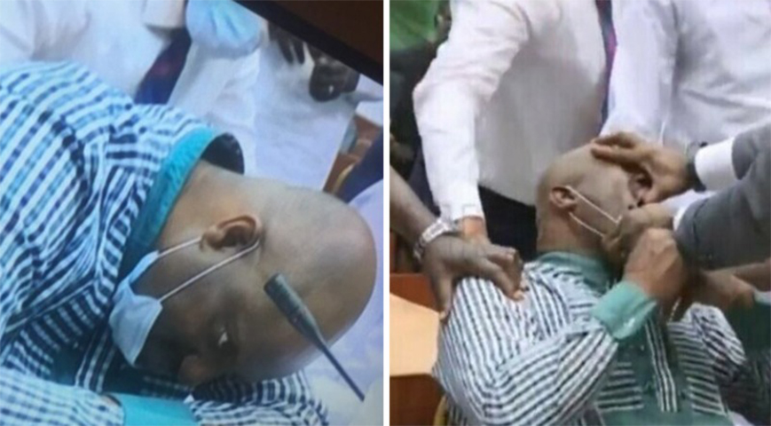 Politician fakes fainting