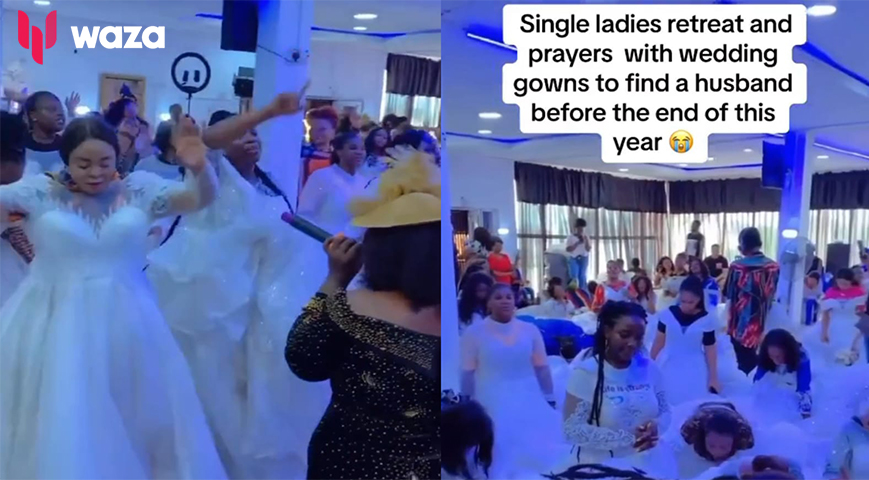 Single Ladies Attend a Retreat in Wedding Gowns to Ask God For Husbands Before the Year Ends