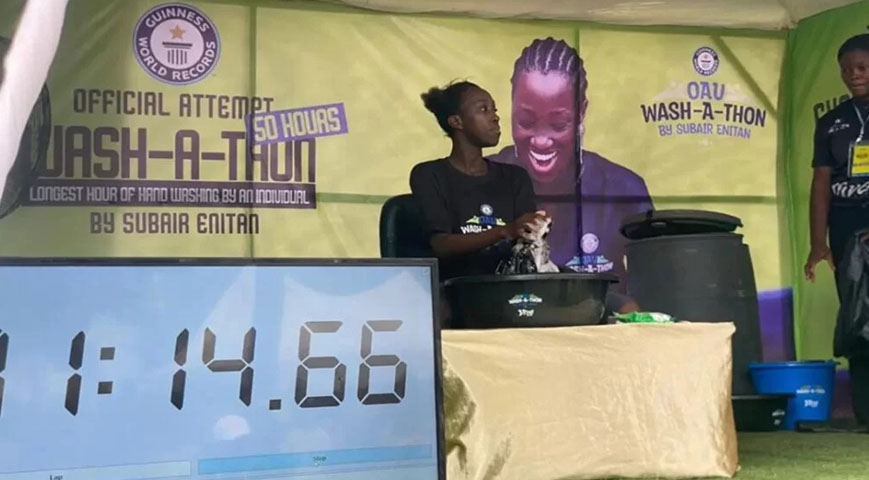 Nigerian Student Breaks World Record For Longest Handwashing Marathon