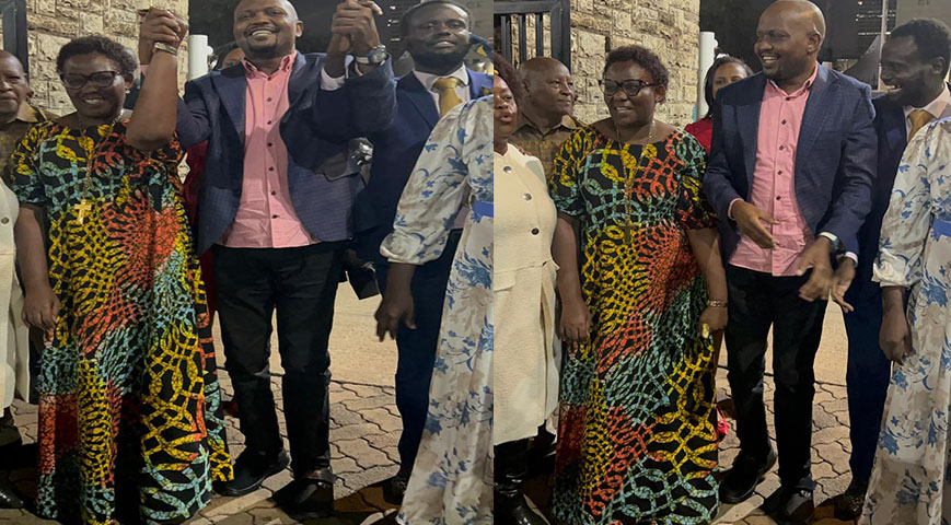 Moses Kuria celebrates Mwangaza's win