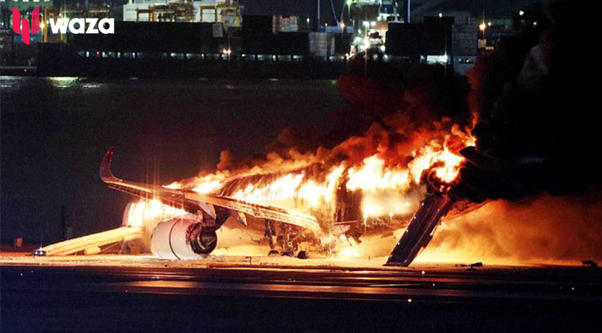 Japan Airlines Jet Bursts Into Flames After Landing At Tokyo Airport