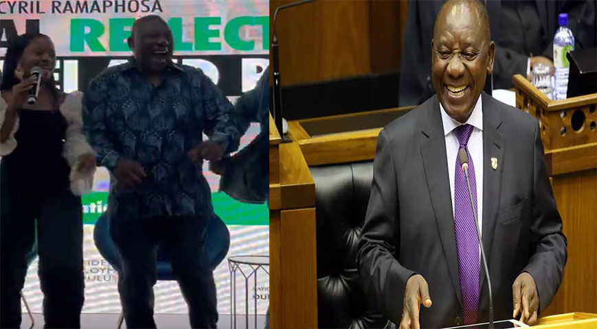 President Cyril Ramaphosa dancing to Tyla's song “Water”