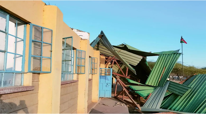 Pupils left stranded as winds blow of classroom roof