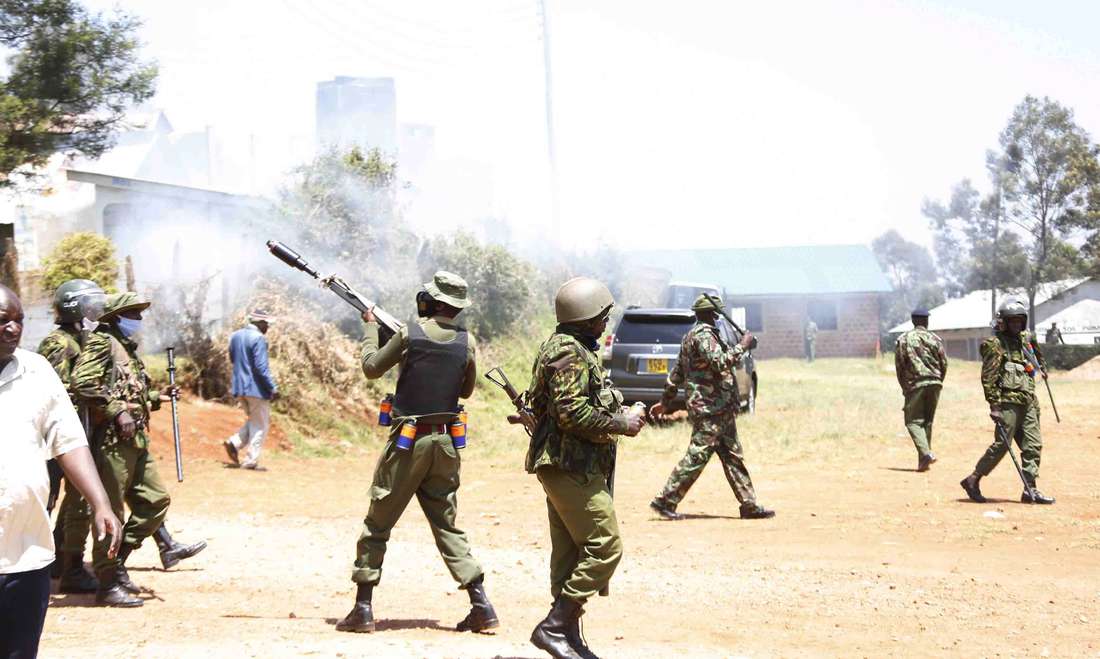 Police lob teargas to disperse protesters in Baringo.