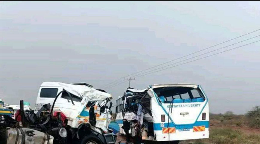 11 Students Dead, 21 Seriously Injured After Kenyatta University Bus Collides With Truck