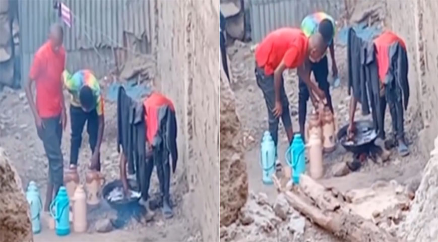 'Kahawa' Hawkers Captured Washing Hands, Face In Cooking pan