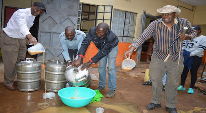 police recover 6000 litres of alcohol in Kiambu