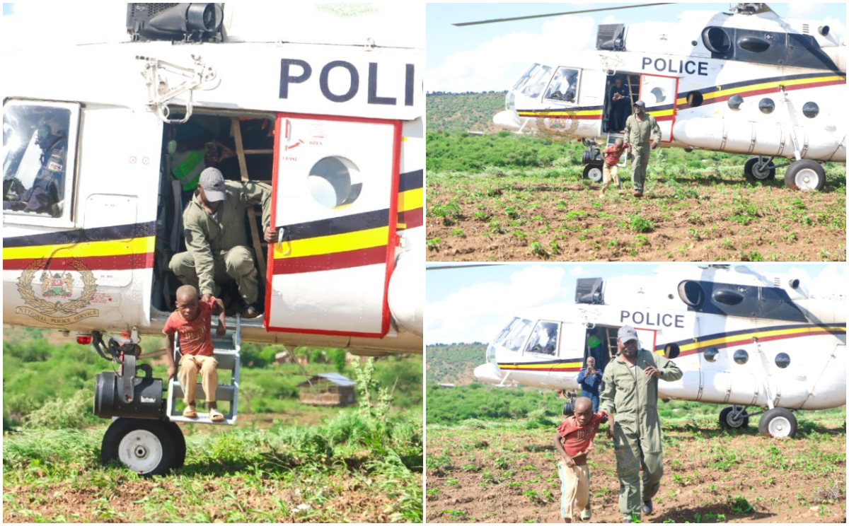 Machakos: 5-Year-Old Boy Marooned By Floods For 3 Days Finally Rescued By Police Chopper