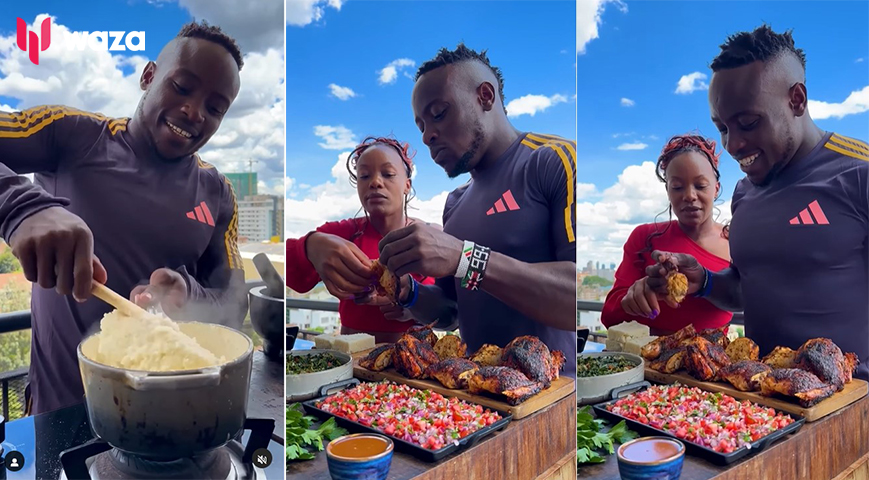 Omanyala and wife's appearance on Roaming Chef's channel stirs Kenyans