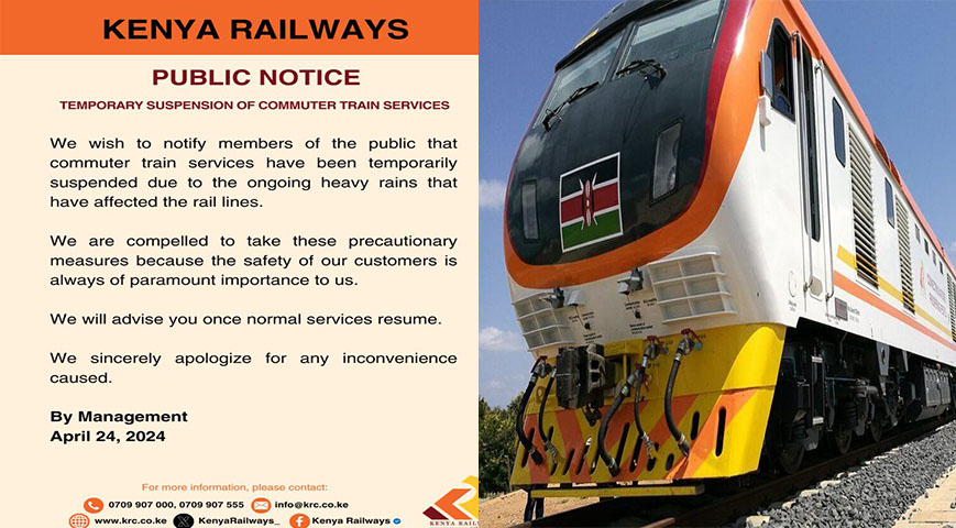 Kenya Railways Suspends Commuter Train Service Amid Heavy Rainfall