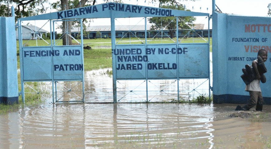 flooded school gate