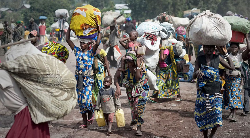 DRC residents fleeing the conflict