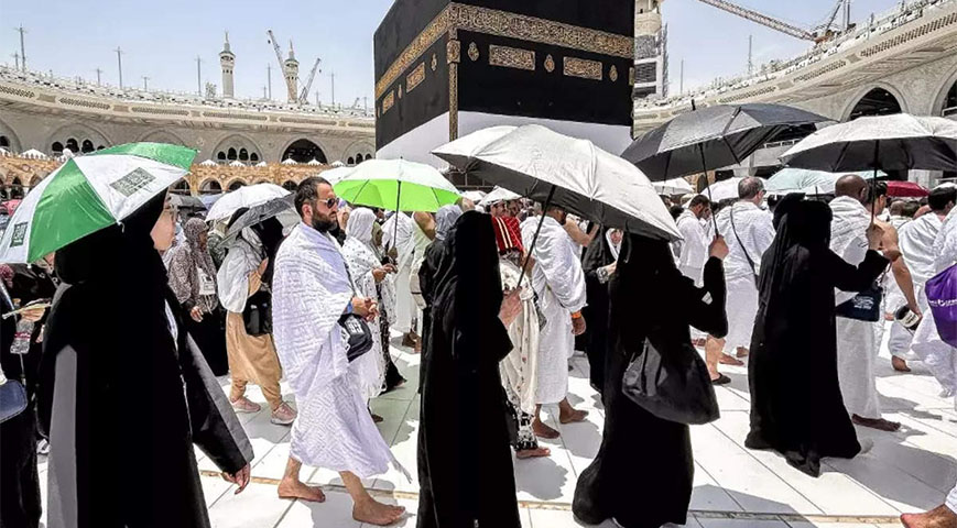 Muslims in Mecca during Hajj