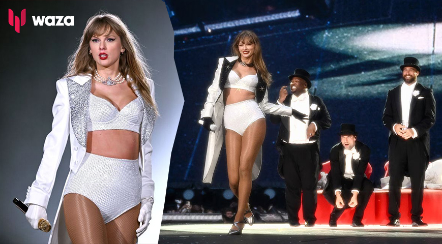 Taylor Swift's Boyfriend Travis Kelce Makes Surprise Appearance Onstage At London Concert