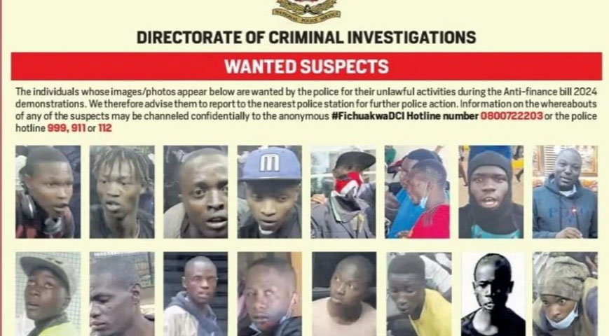 DCI Publishes Photos Of Wanted Suspects In Anti-Gov't Protests