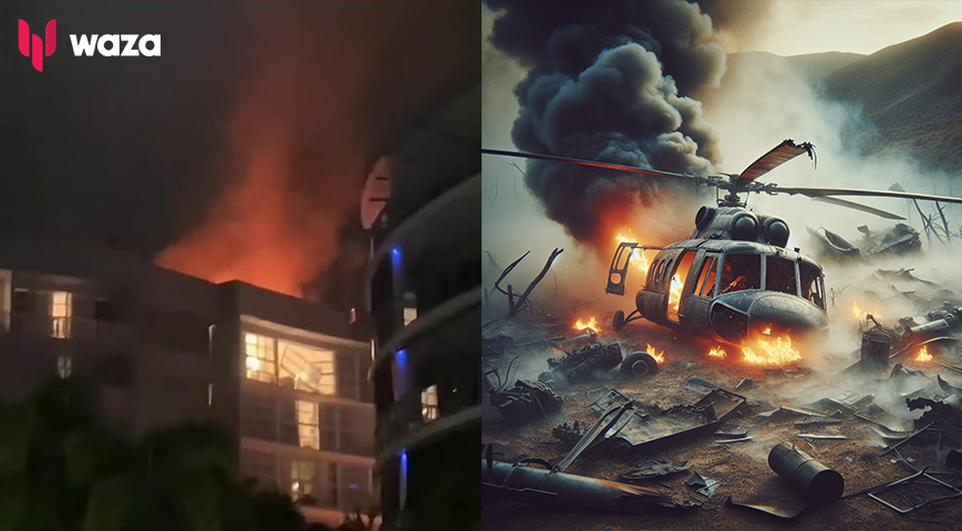 Helicopter crashes into hotel roof in Australia