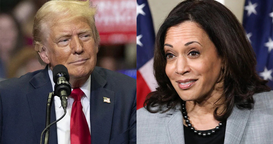 Former President Donald Trump and  Vice President Kamala Harris