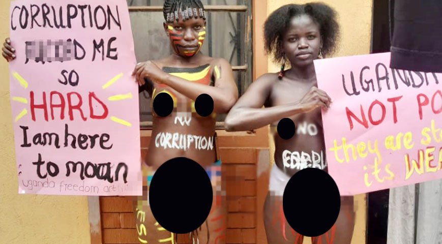 Ugandan Women Go Topless Protesting Against Corruption