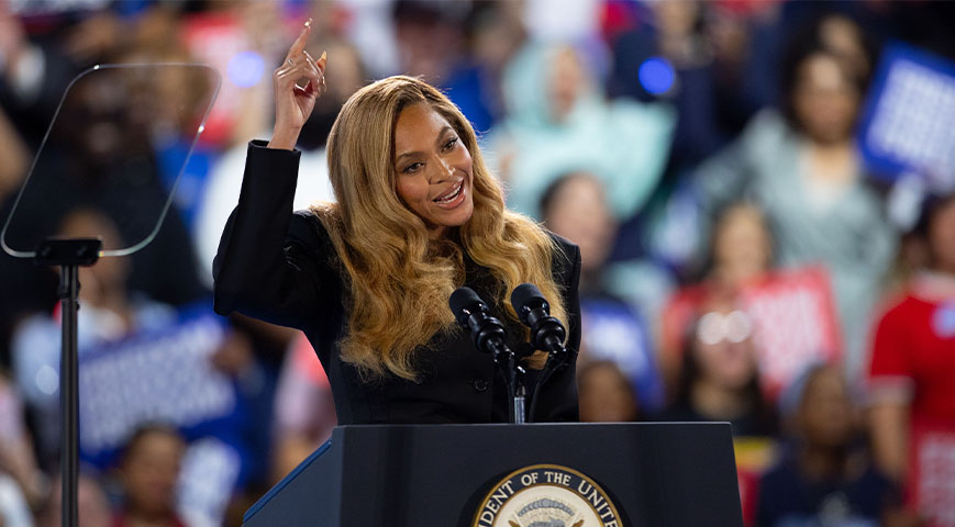 Singer Beyonce Makes A Rare Appearance At VP Harris' Abortion Rights Rally In Texas