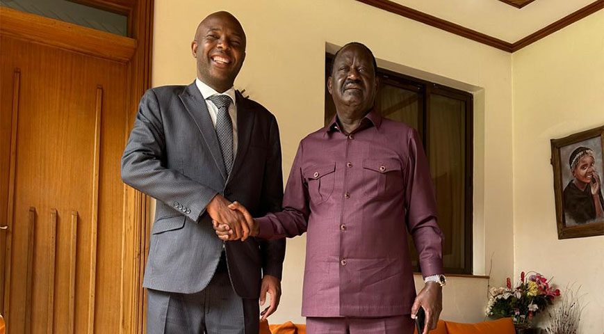 Murang'a Governor Irungu Kang'ata and ODM leader Raila Odinga