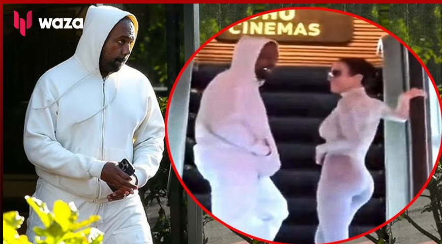 Kanye West And Bianca Censori Upbeat in All-White Ensembles