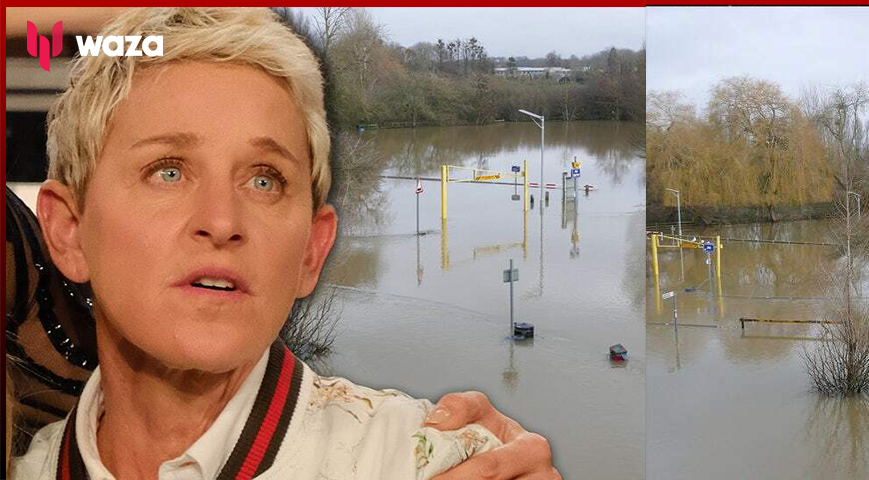 Ellen DeGeneres Barely Escapes Massive Flood in England